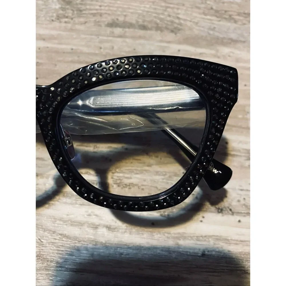 Zigi + Marais Little Black Bling Reader Blue Light Blocking  Eye Glasses